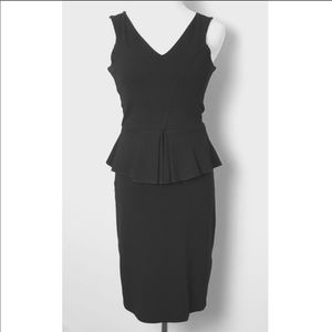 Anthropologie Ganni Eleanor Peplum Black Dress